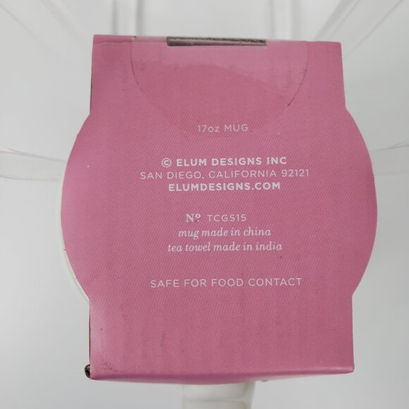 ELUM Pink & White Full Bloom Tea Towel & Mug Set, Spring Hostess Gift Floral NWT - Picture 6 of 6